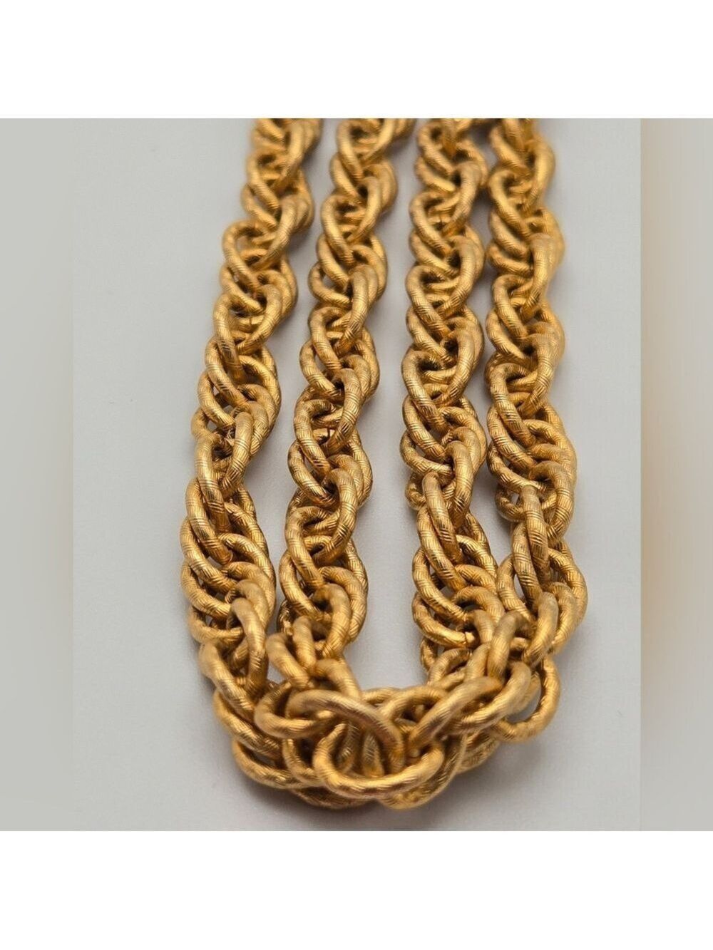 Gold Rope Chain Necklace Simple Textured Rope Design Casual Wear 19''